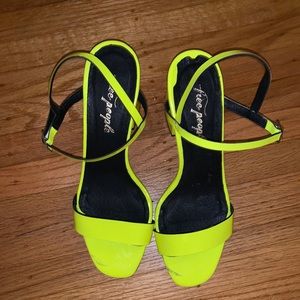 Free people neon yellow heels